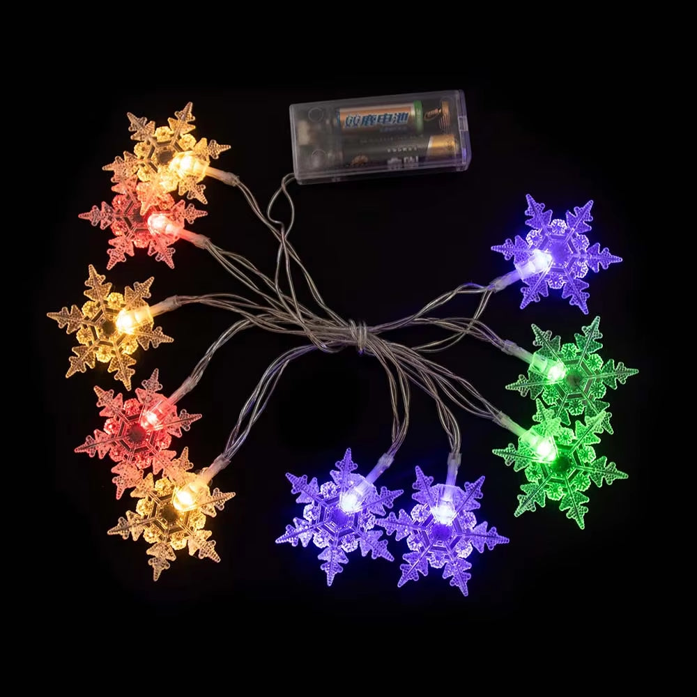 1.5/3M Christmas Lights Snowflake String Lights Fairy Lights Waterproof Star Ball LED Lamp for Home Christmas Tree Garden Decor