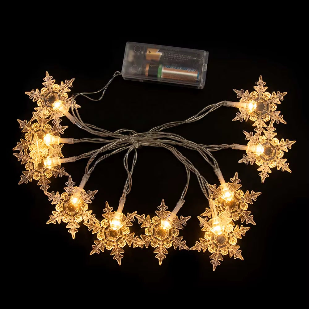 1.5/3M Christmas Lights Snowflake String Lights Fairy Lights Waterproof Star Ball LED Lamp for Home Christmas Tree Garden Decor